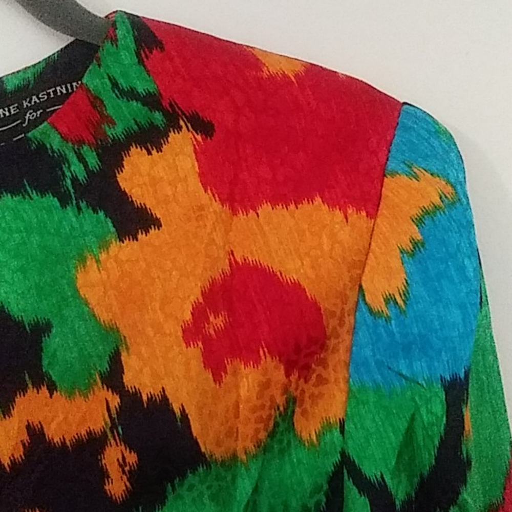 Wayne Kastning for Helga  Floral Dress Vintage Long Sleeves Rare - Picture 6 of 15